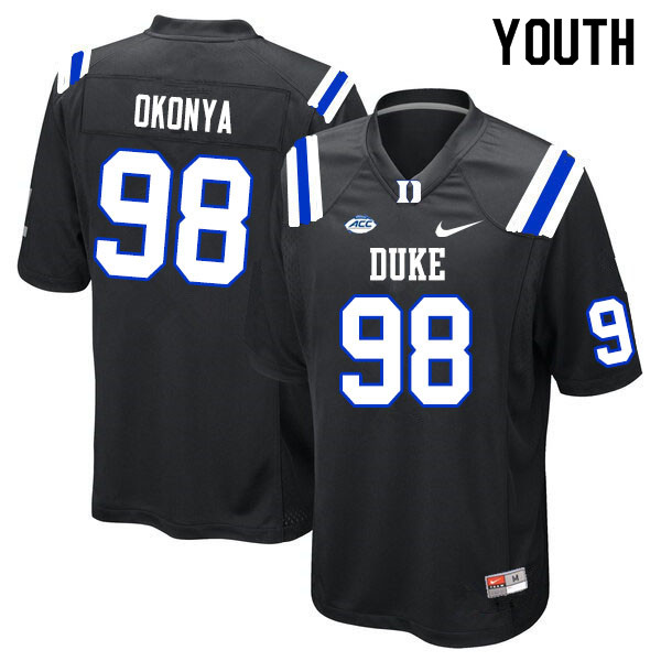 Youth #98 Chidi Okonya Duke Blue Devils College Football Jerseys Sale-Black - Click Image to Close